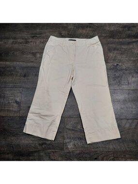 Capri Pants INC Internation Concepts 6 Petite 100% Cotton Butter Cream Preppie